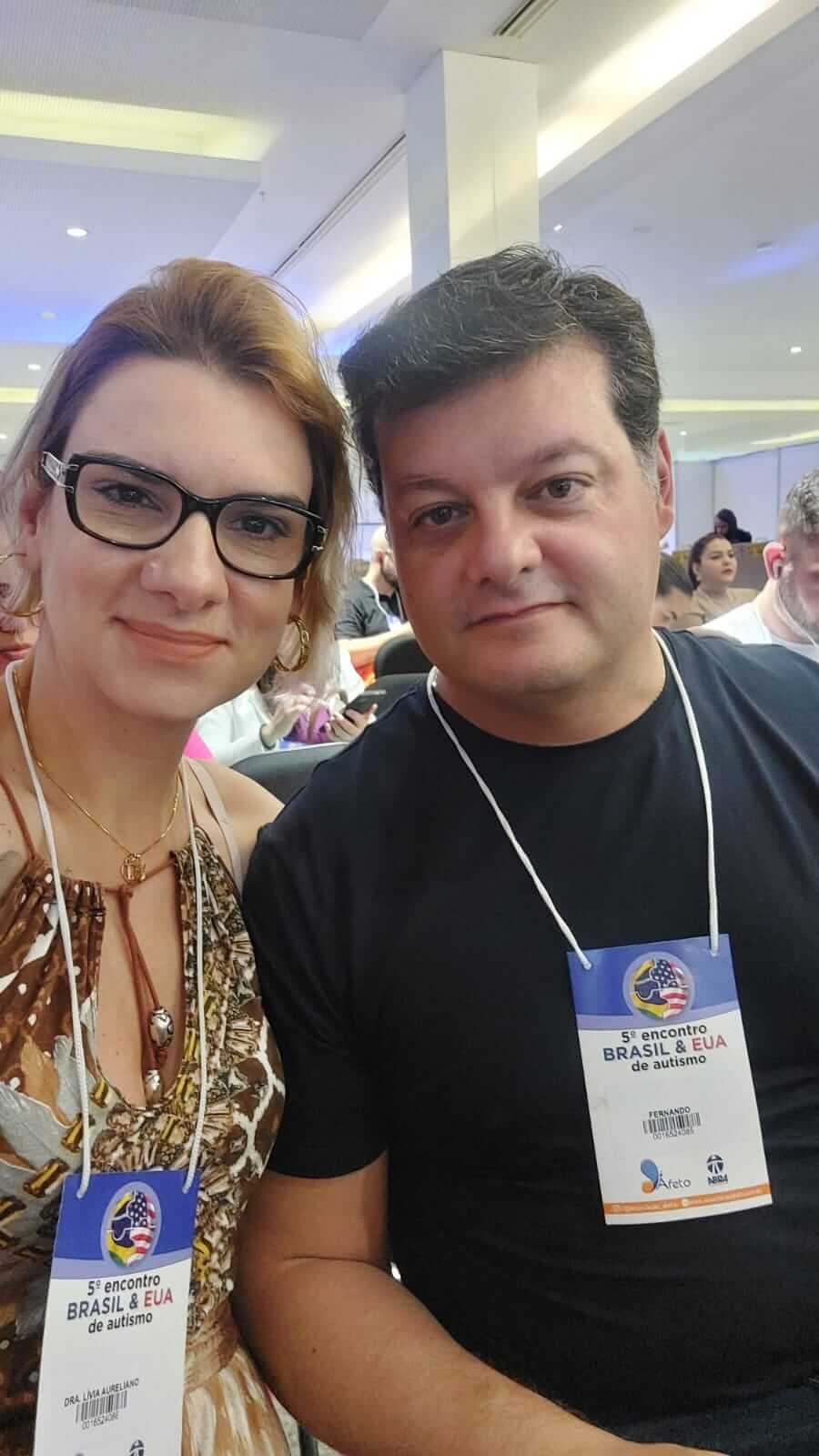 Lívia no 5º Encontro Brasil e EUA de Autismo, em 2023